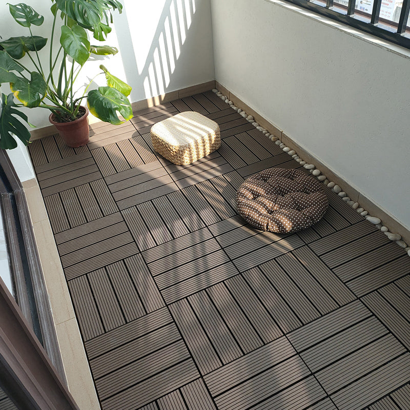 Sikunuo | Square PVC Deck/Patio Floor Tiles Interlocking Installation Outdoor Patio Tiles