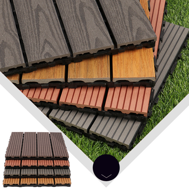 Sikunuo | Square PVC Deck/Patio Floor Tiles Interlocking Installation Outdoor Patio Tiles