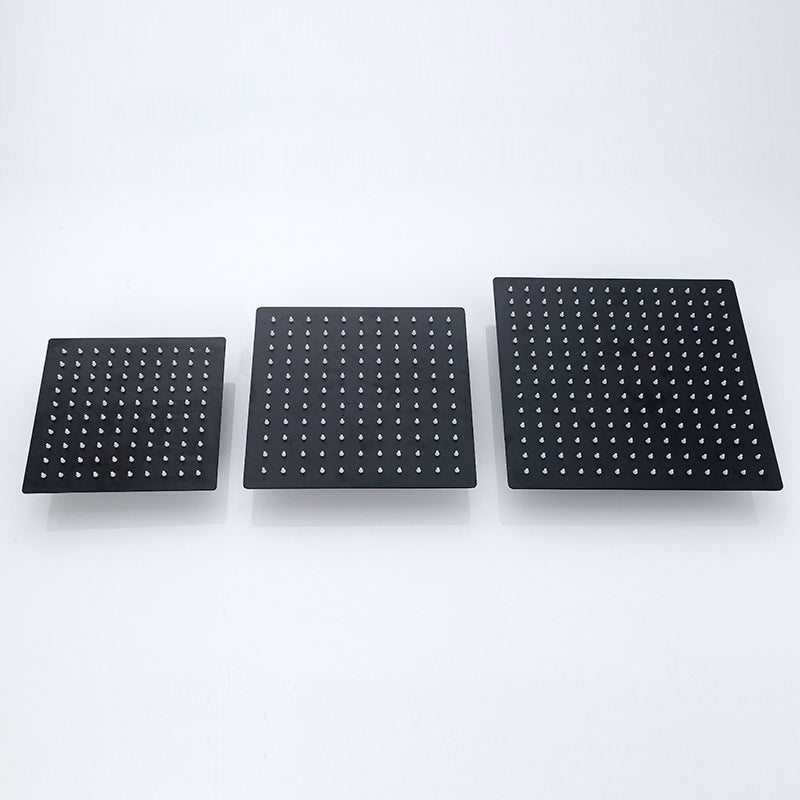 Sikunuo | Black Square Fixed Shower Head Modern Style Wall Mounted Shower Head