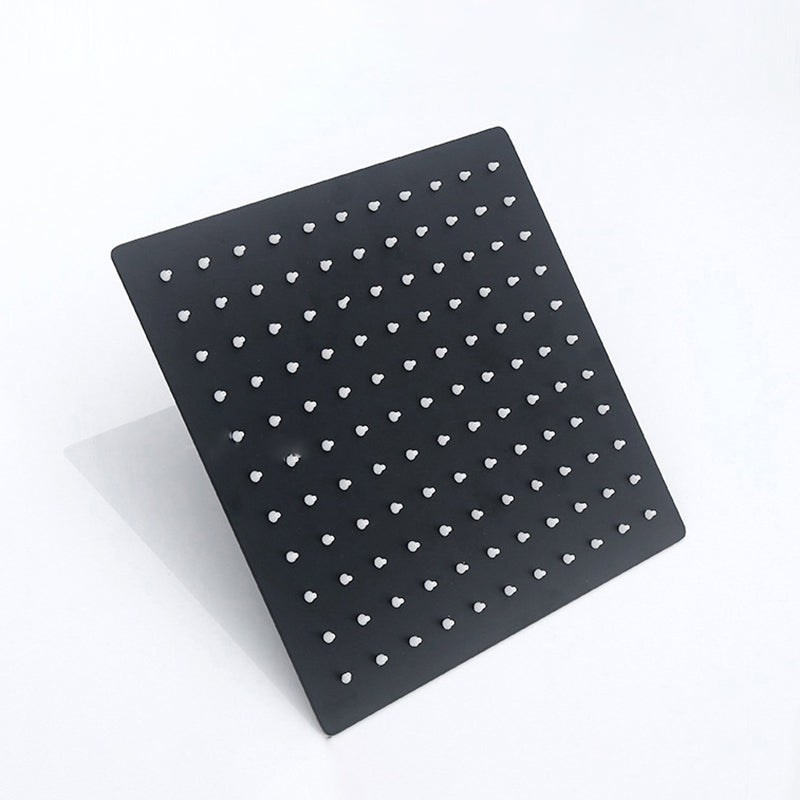 Sikunuo | Black Square Fixed Shower Head Modern Style Wall Mounted Shower Head
