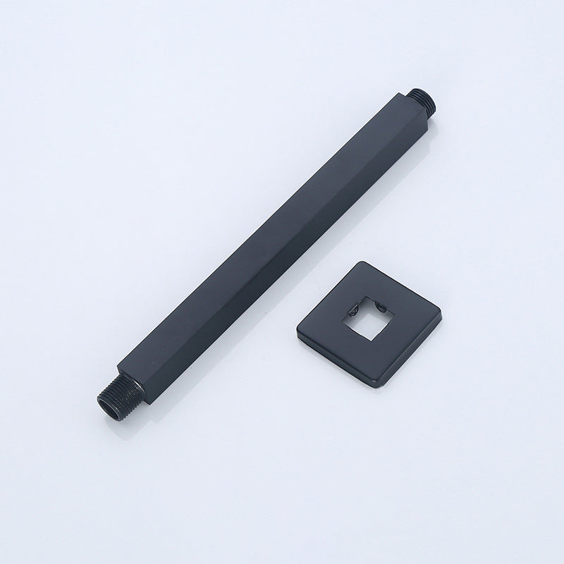 Sikunuo | Black Square Fixed Shower Head Modern Style Wall Mounted Shower Head