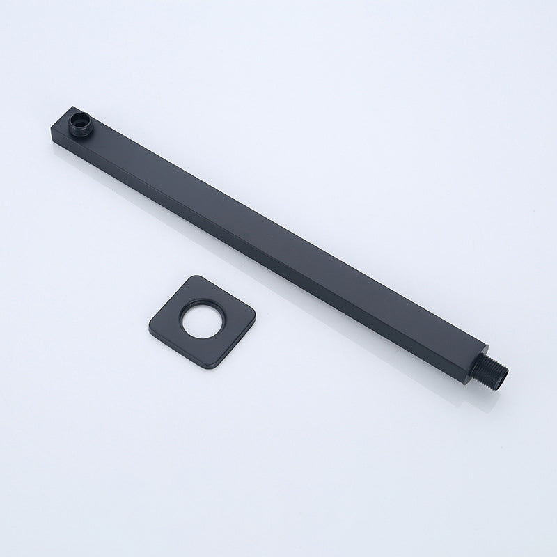 Sikunuo | Black Square Fixed Shower Head Modern Style Wall Mounted Shower Head