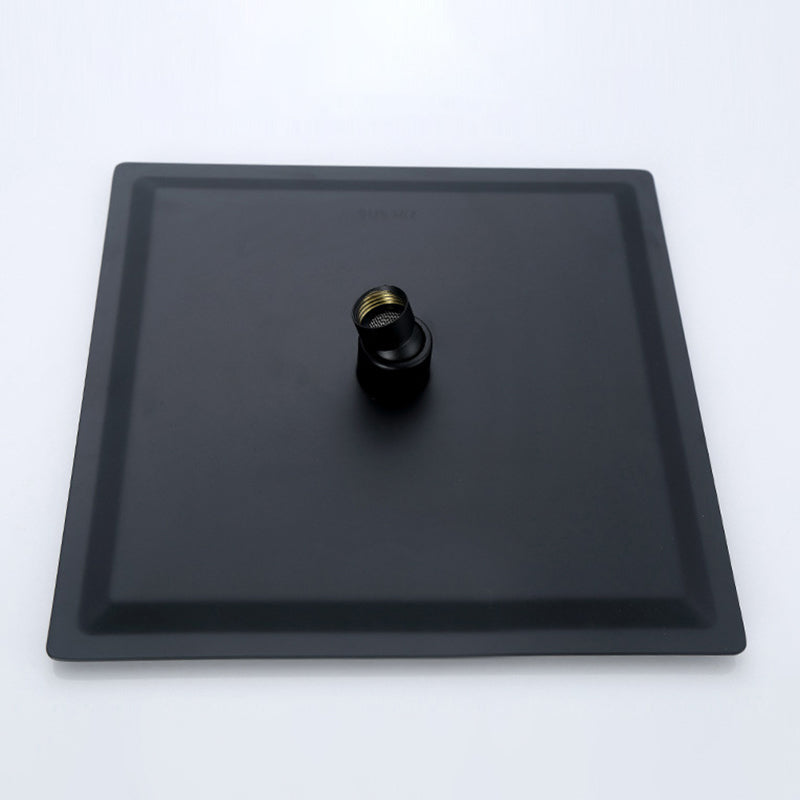 Sikunuo | Black Square Fixed Shower Head Modern Style Wall Mounted Shower Head