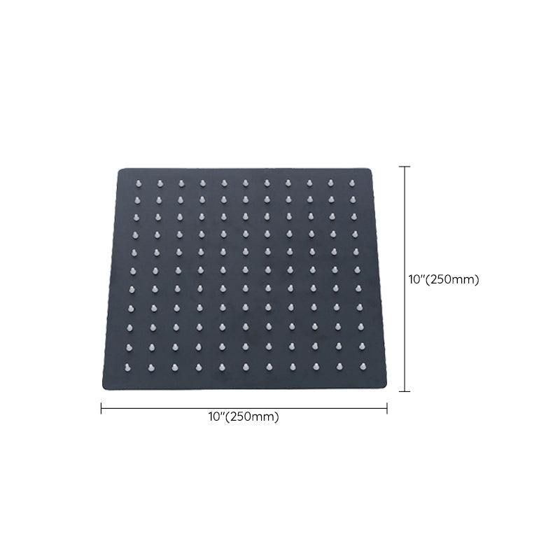 Sikunuo | Black Square Fixed Shower Head Modern Style Wall Mounted Shower Head