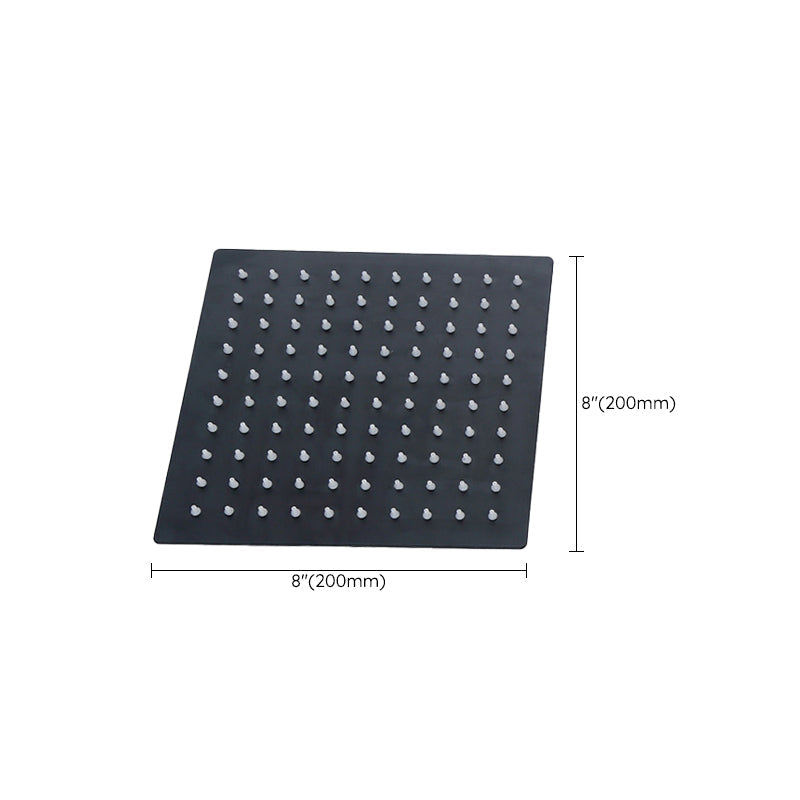 Sikunuo | Black Square Fixed Shower Head Modern Style Wall Mounted Shower Head