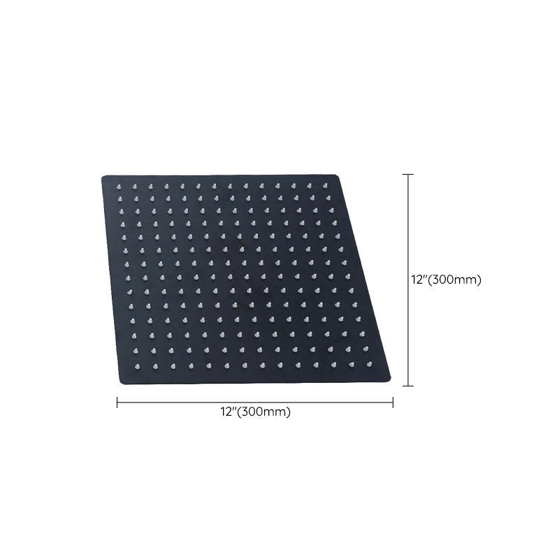 Sikunuo | Black Square Fixed Shower Head Modern Style Wall Mounted Shower Head