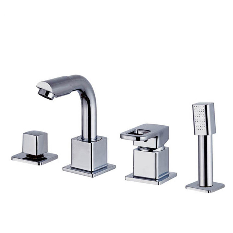 Sikunuo | Chrome Bath Faucet Trim with Lever Handle Deck Mounted Bathtub Faucet