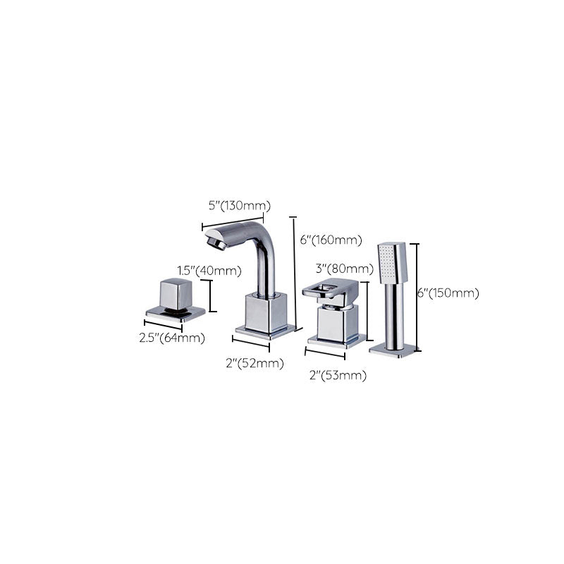 Sikunuo | Chrome Bath Faucet Trim with Lever Handle Deck Mounted Bathtub Faucet