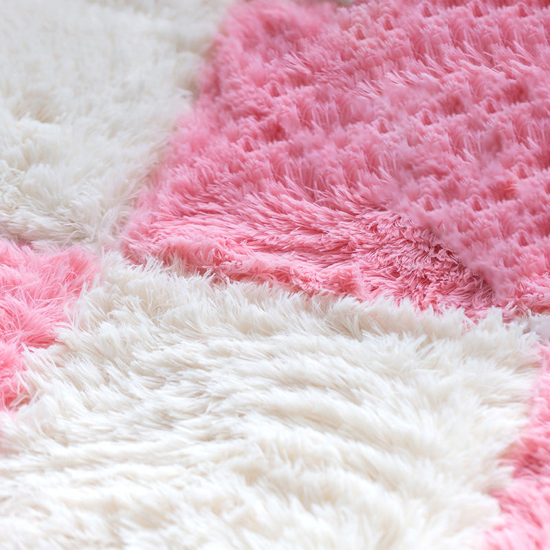 Sikunuo | Bedroom Carpet Tiles Solid Square Shag Stain Resistant Carpet Tiles