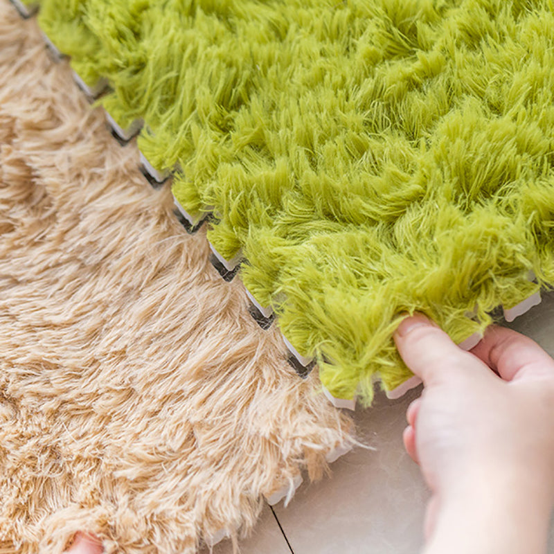 Sikunuo | Bedroom Carpet Tiles Solid Square Shag Stain Resistant Carpet Tiles
