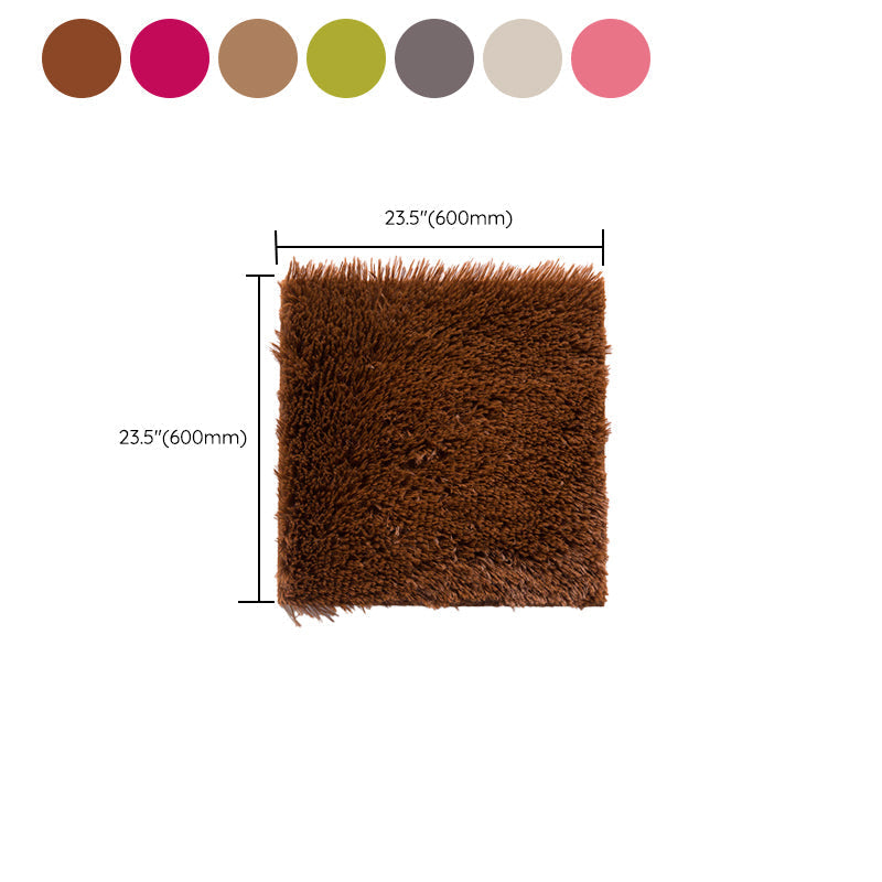 Sikunuo | Bedroom Carpet Tiles Solid Square Shag Stain Resistant Carpet Tiles