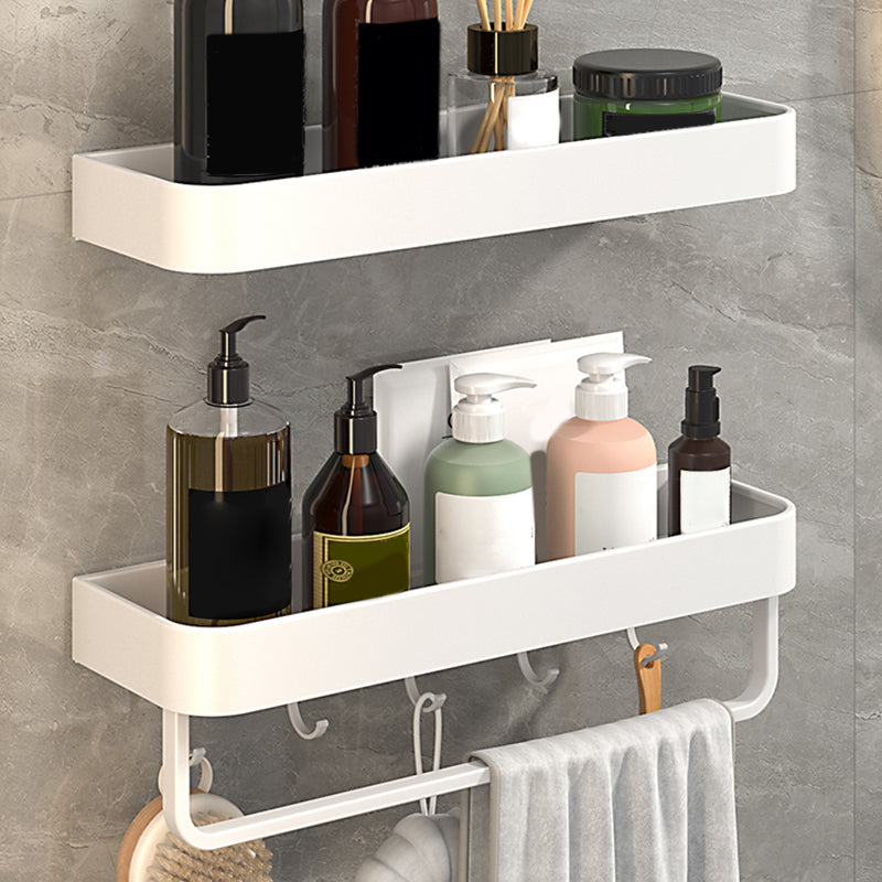 Sikunuo | White 2-piece Bathroom Hardware Modern Bathroom Accessories Set, Bathroom Shelf
