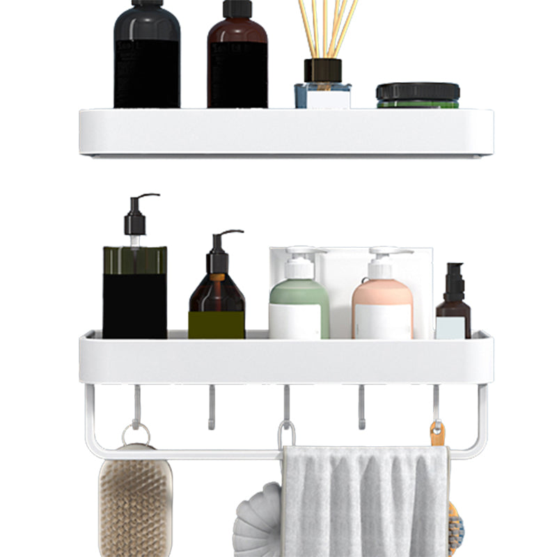 Sikunuo | White 2-piece Bathroom Hardware Modern Bathroom Accessories Set, Bathroom Shelf