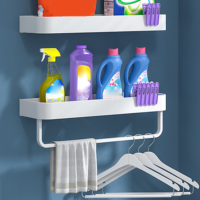 Sikunuo | White 2-piece Bathroom Hardware Modern Bathroom Accessories Set, Bathroom Shelf