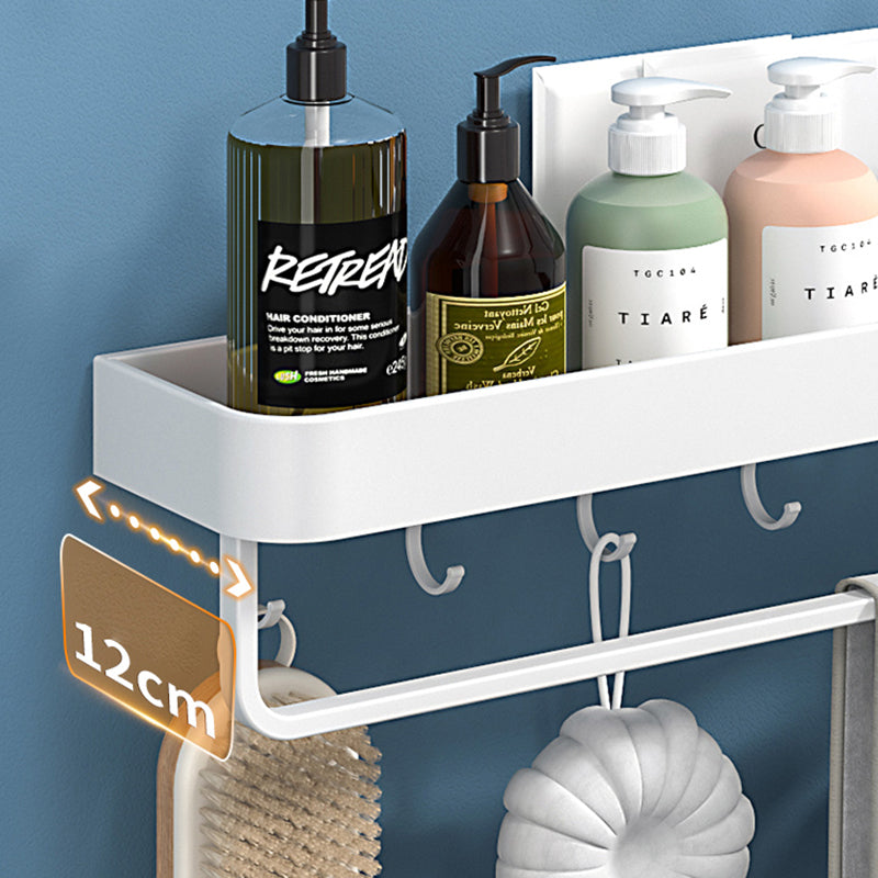 Sikunuo | White 2-piece Bathroom Hardware Modern Bathroom Accessories Set, Bathroom Shelf