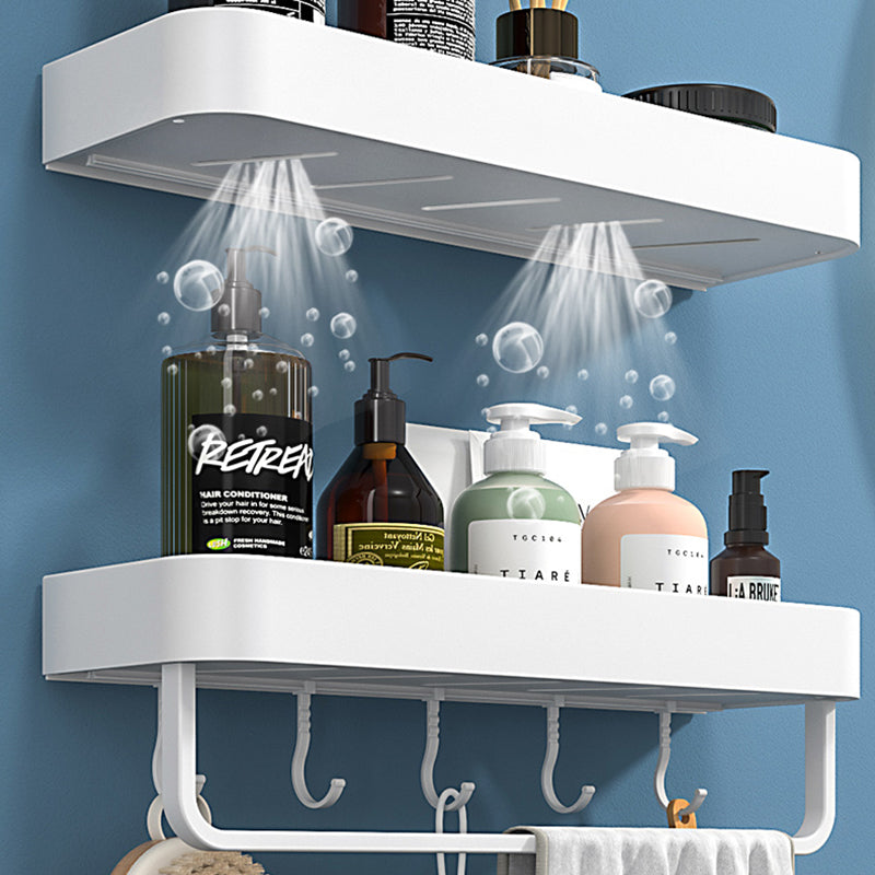 Sikunuo | White 2-piece Bathroom Hardware Modern Bathroom Accessories Set, Bathroom Shelf