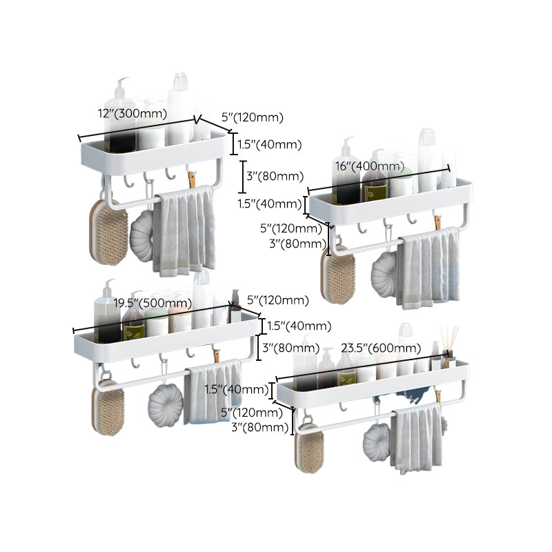 Sikunuo | White 2-piece Bathroom Hardware Modern Bathroom Accessories Set, Bathroom Shelf