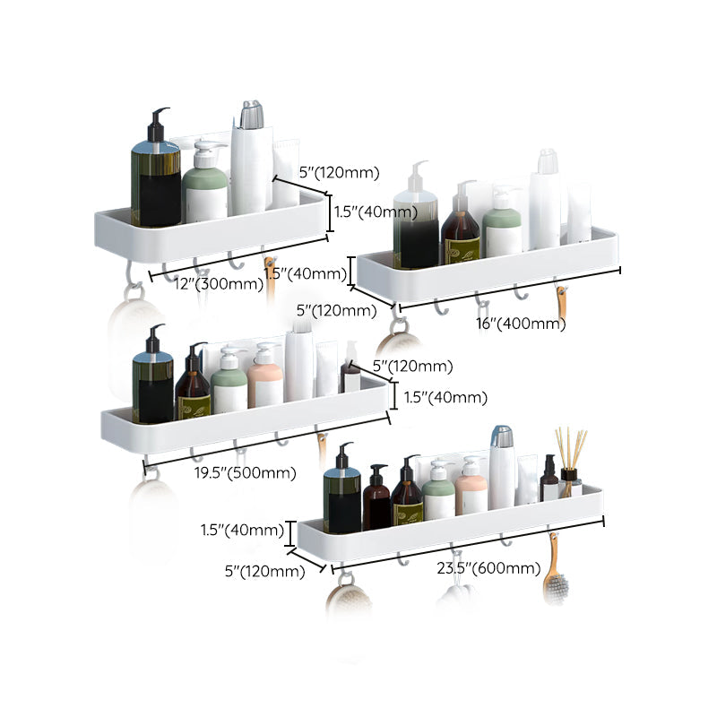 Sikunuo | White 2-piece Bathroom Hardware Modern Bathroom Accessories Set, Bathroom Shelf