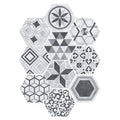 Sikunuo | Plastic Mosaic Tile Wallpaper Hexagonal for Stick-On and Removable Back Wall Tile