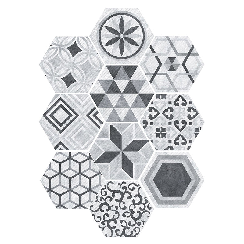 Sikunuo | Plastic Mosaic Tile Wallpaper Hexagonal for Stick-On and Removable Back Wall Tile