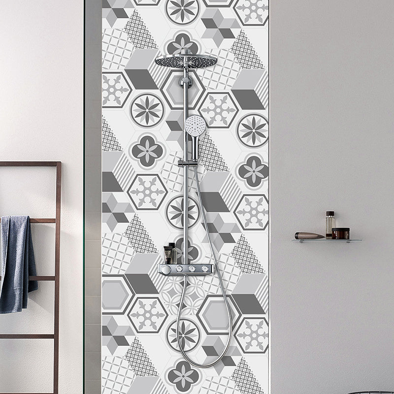 Sikunuo | Plastic Mosaic Tile Wallpaper Hexagonal for Stick-On and Removable Back Wall Tile