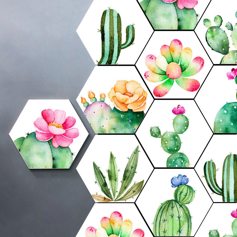 Sikunuo | Plastic Mosaic Tile Wallpaper Hexagonal for Stick-On and Removable Back Wall Tile