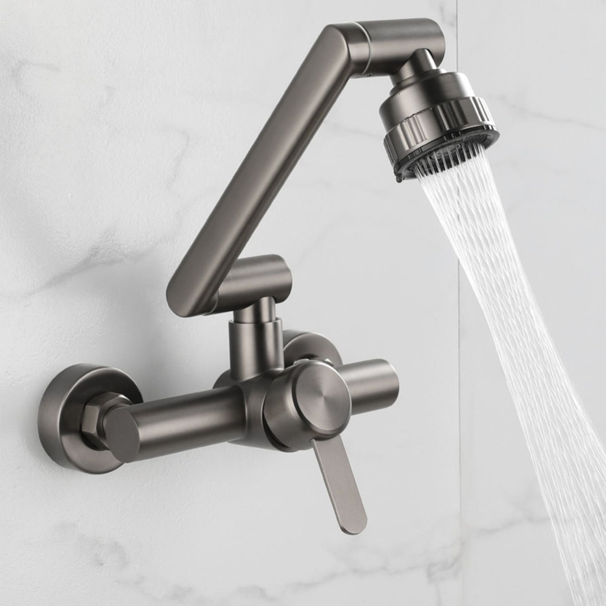 Sikunuo | Modern Wall-Mount Kitchen Faucet Single Handle Faucet in Chrome