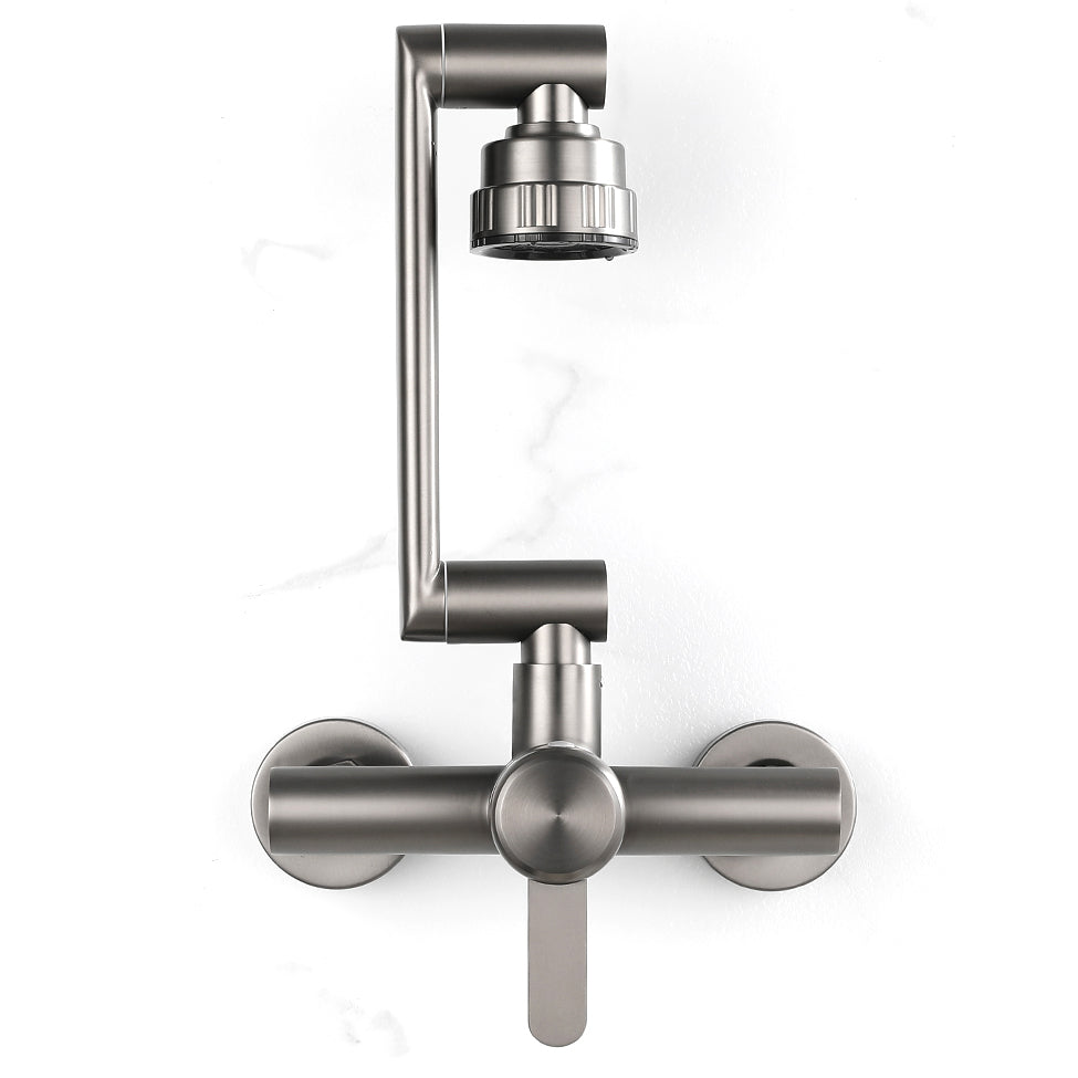 Sikunuo | Modern Wall-Mount Kitchen Faucet Single Handle Faucet in Chrome