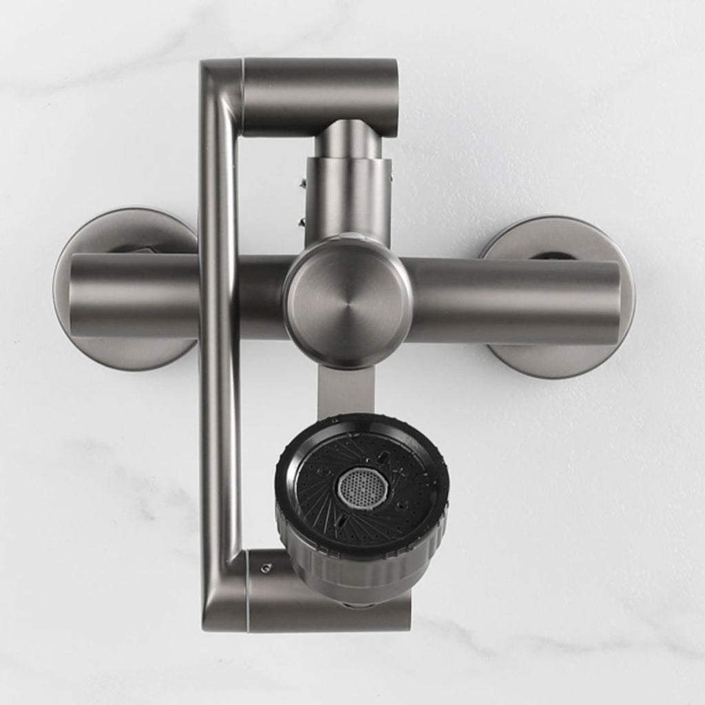Sikunuo | Modern Wall-Mount Kitchen Faucet Single Handle Faucet in Chrome