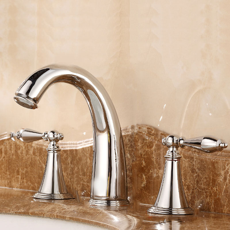 Sikunuo | Traditional Roman Bathtub Faucet Set Copper Fixed Deck Mount with Handles