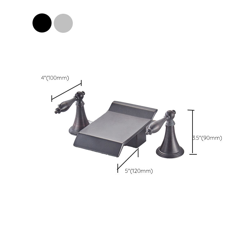 Sikunuo | Traditional Roman Bathtub Faucet Set Copper Fixed Deck Mount with Handles