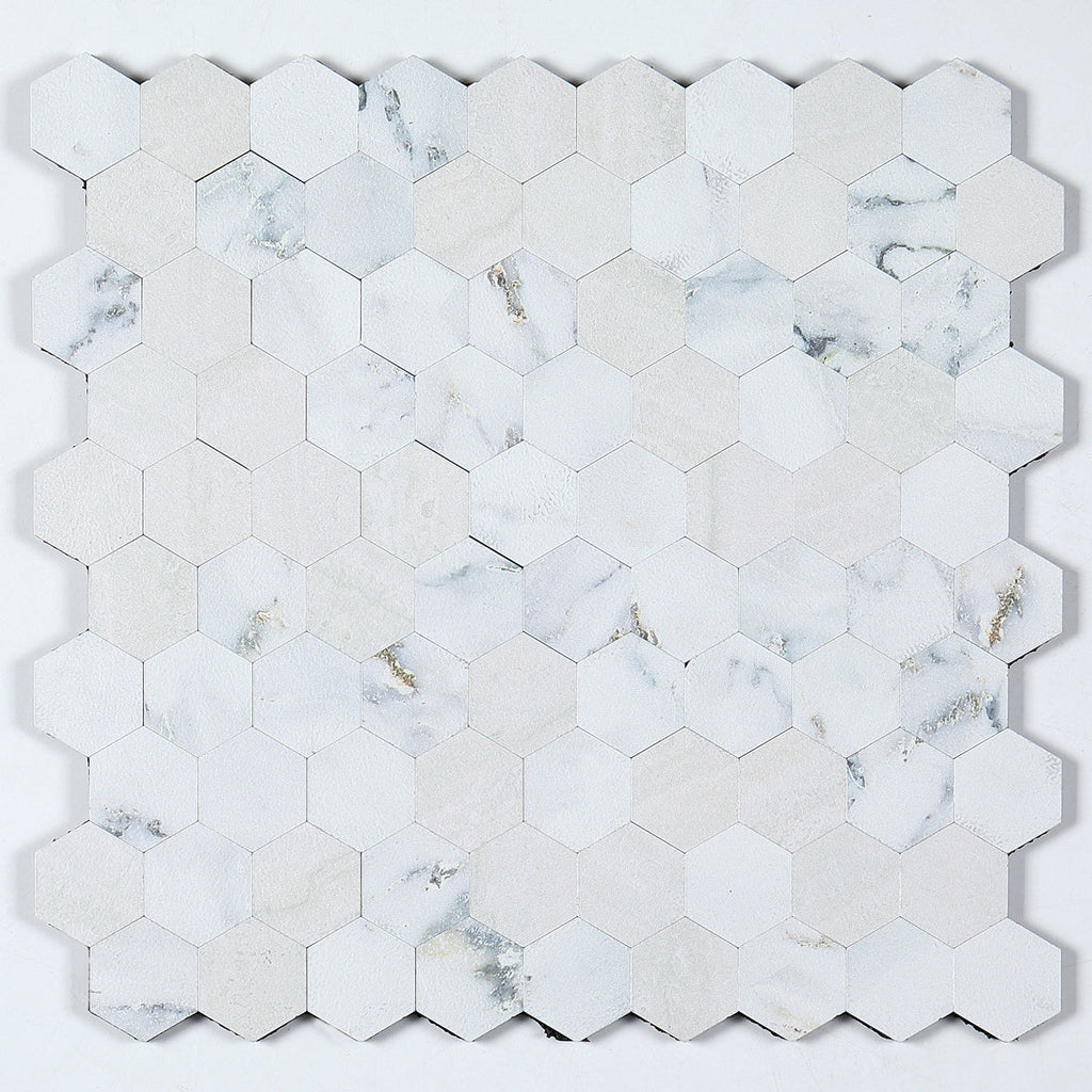 Sikunuo | Modern Tile-Peel & Stick Metal Mosaic Tile Hexagon Peel & Stick Subway Tile