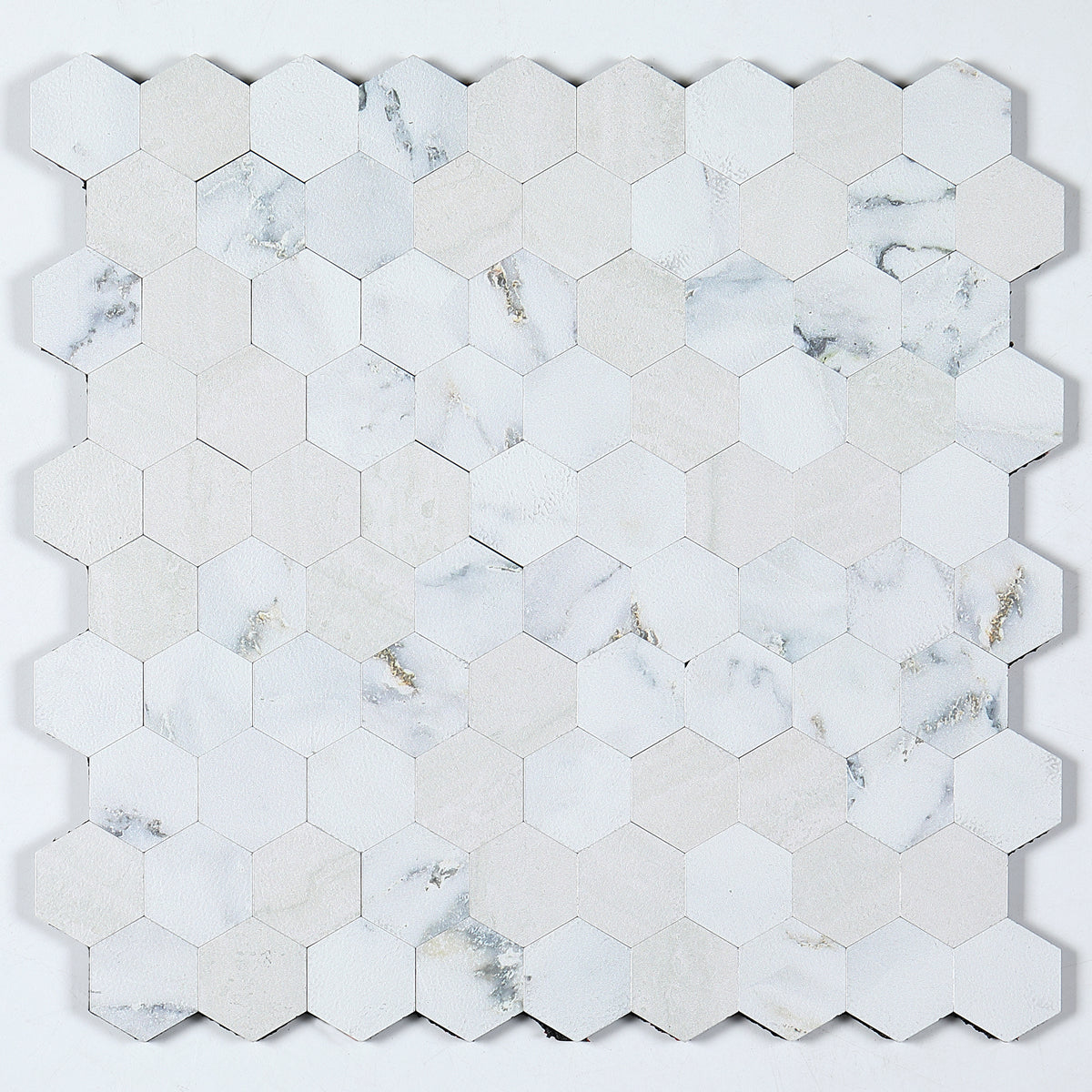 Sikunuo | Modern Tile-Peel & Stick Metal Mosaic Tile Hexagon Peel & Stick Subway Tile