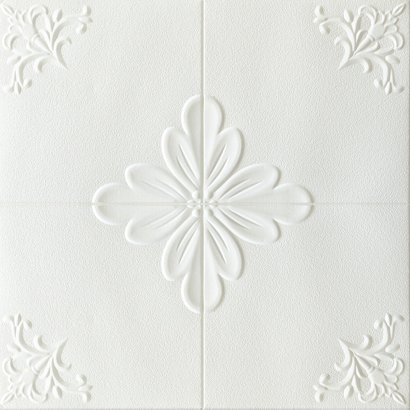 Sikunuo | Interior Wall Cladding 3D Floral Print Peel and Stick Waterproof Wall Panels