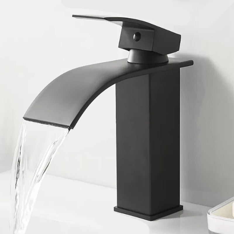 Sikunuo | Modern Waterfall Spout Sink Faucet with LED Brass Sink Faucet
