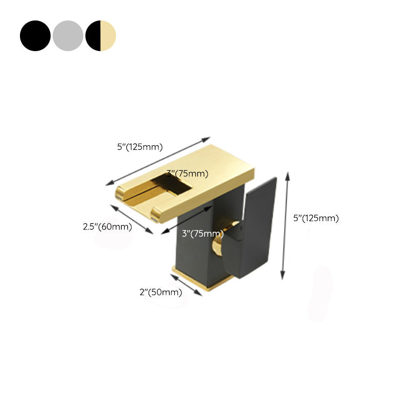 Sikunuo | Modern Waterfall Spout Sink Faucet with LED Brass Sink Faucet