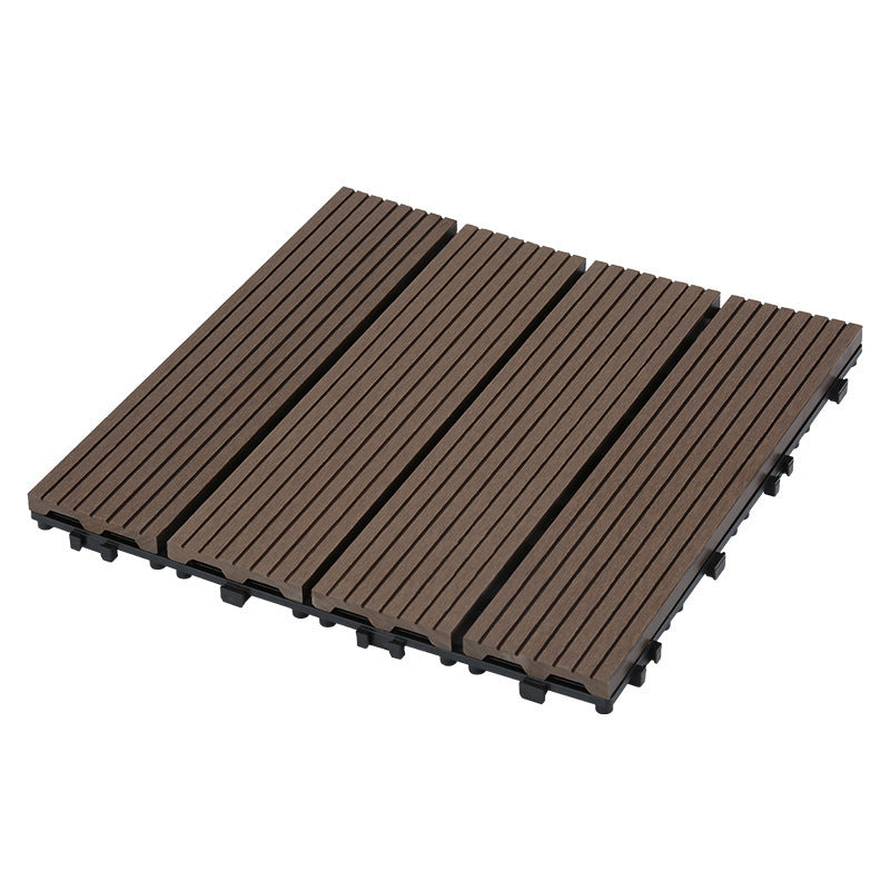 Sikunuo | 12" X 12" Deck/Patio floor tiles 4-Slat Square for outdoor patio tiles