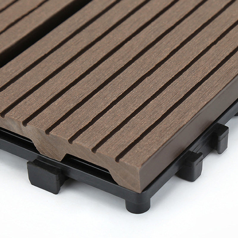 Sikunuo | 12" X 12" Deck/Patio floor tiles 4-Slat Square for outdoor patio tiles