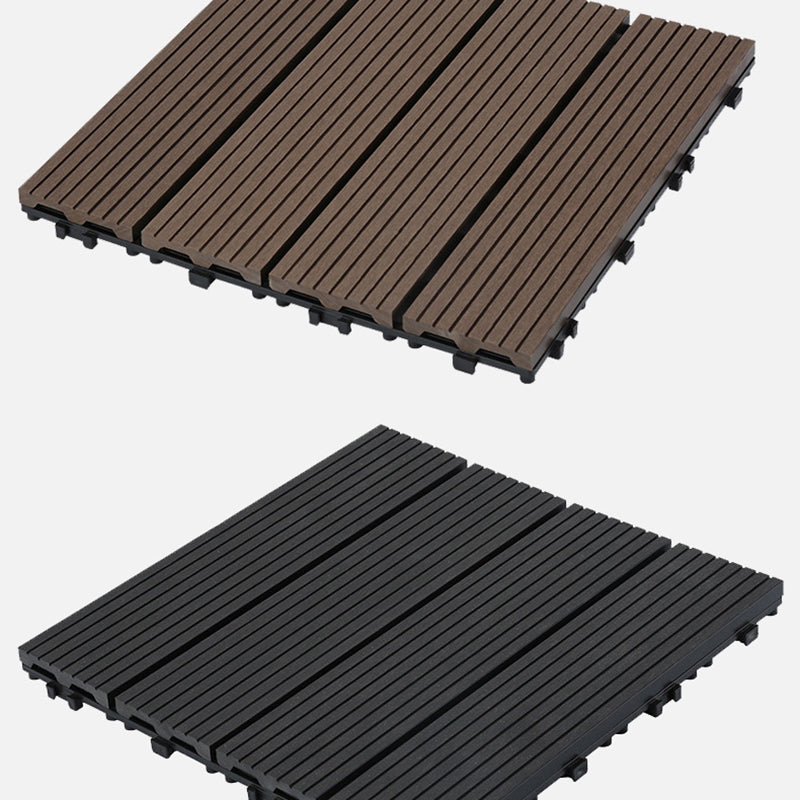 Sikunuo | 12" X 12" Deck/Patio floor tiles 4-Slat Square for outdoor patio tiles