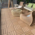 Sikunuo | 12" X 12" Deck/Patio floor tiles 4-Slat Square for outdoor patio tiles