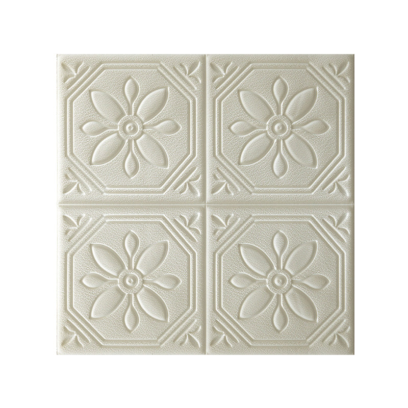 Sikunuo | Modern Wall Panel Floral 3D Print Peel and Stick Waterproof Wall Panels