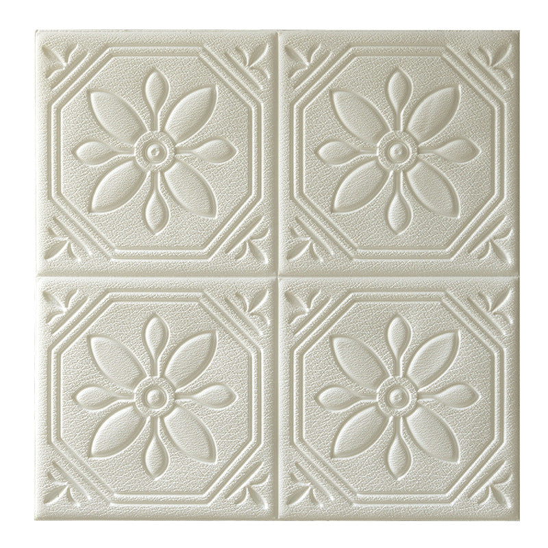 Sikunuo | Modern Wall Panel Floral 3D Print Peel and Stick Waterproof Wall Panels