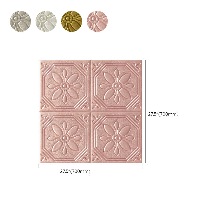 Sikunuo | Modern Wall Panel Floral 3D Print Peel and Stick Waterproof Wall Panels