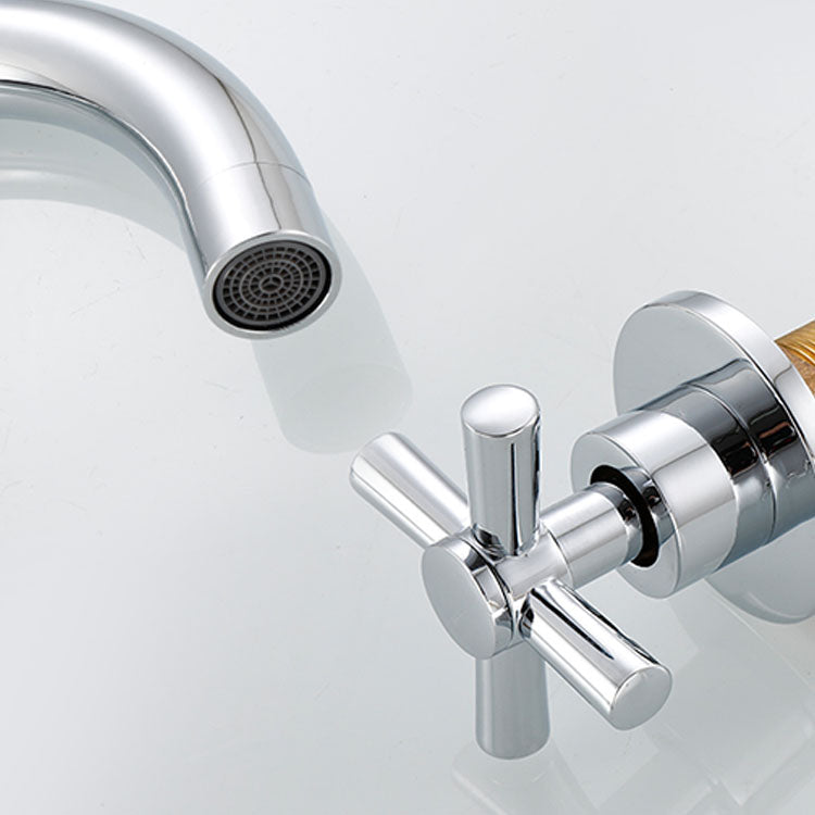 Sikunuo | Contemporary Bathroom Faucet Deck Mount Copper Low Arc Swivel Roman Bathtub Faucet Set