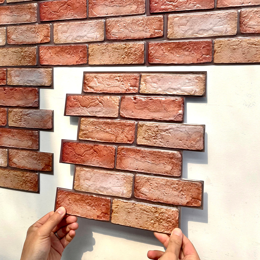Sikunuo | Modern 3D Brick Wall Panel Peel and Stick Waterproof Wall Covering