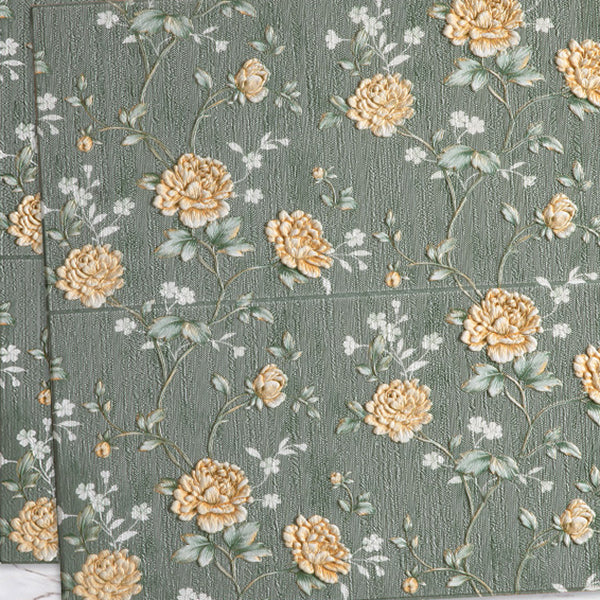 Sikunuo | Modern Wall Panel 3D Floral Print Peel and Stick Waterproof Wall Covering