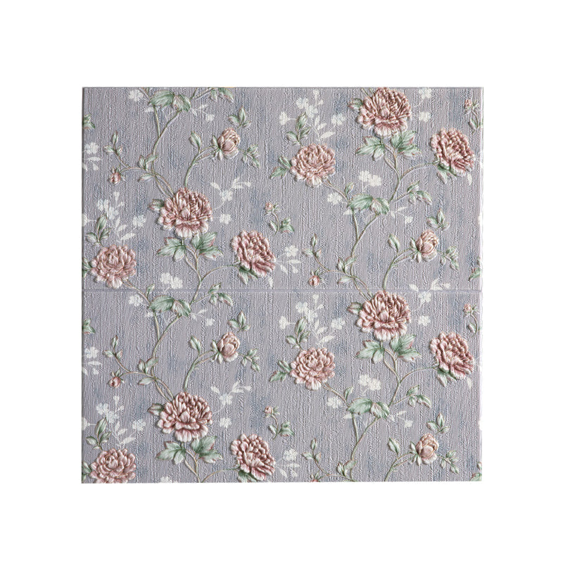 Sikunuo | Modern Wall Panel 3D Floral Print Peel and Stick Waterproof Wall Covering
