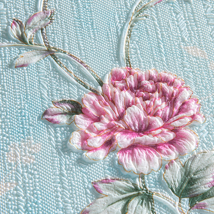 Sikunuo | Modern Wall Panel 3D Floral Print Peel and Stick Waterproof Wall Covering