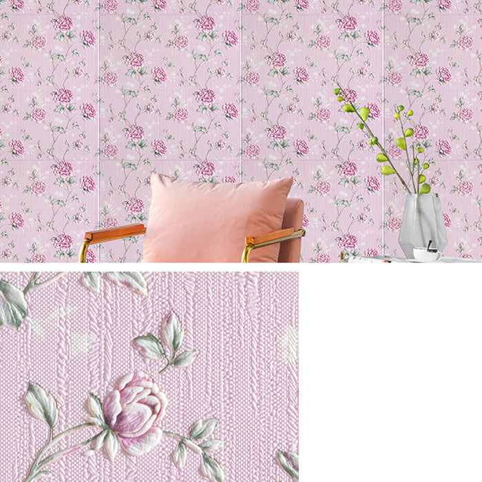 Sikunuo | Modern Wall Panel 3D Floral Print Peel and Stick Waterproof Wall Covering