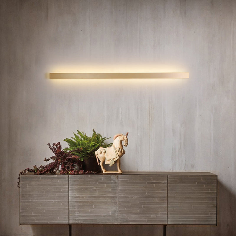 Sikunuo | Simple linear wall lamp metal LED staircase wall light in gold, white/warm/natural light